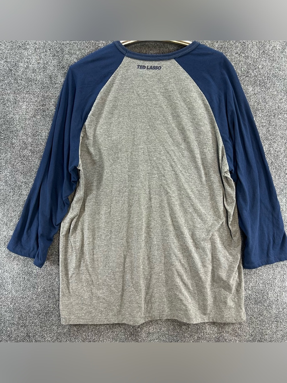 Ted Lasso Shirt Mens L Blue Cotton AFC Richmond Soccer 3/4 Sleeves Jerry Leigh - Picture 8 of 9
